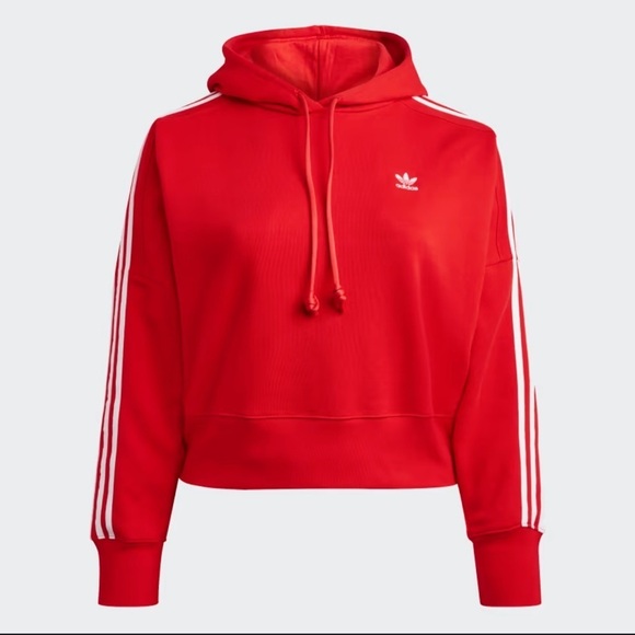 adidas Sweaters - Adidas Originals Women's Red Cropped Hoodie